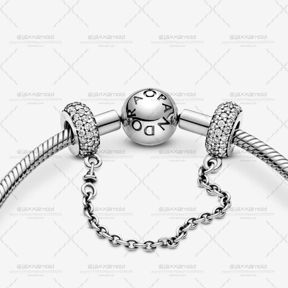 Pandora Sparkling Pavรฉ Safety Chain Charm - Picture 3 of 4